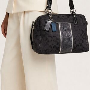 Coach Black and Silver Shoulder Bag